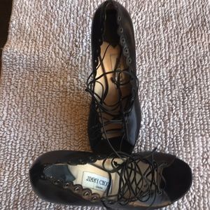 Jimmy Choo Black Sexy Lace Up Heels Size 37
